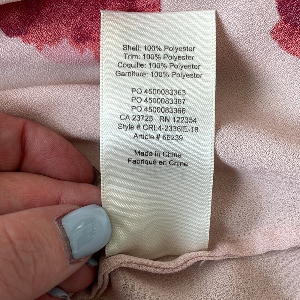 EC Wilfred Pink Floral Flowy Tank Top - Size XS - Picture 5 of 6